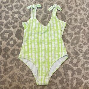 Kona Sol Crinkle Lime Green Tie Dye One Piece M
